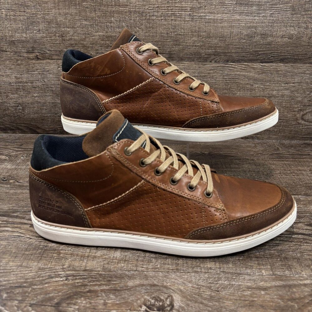 Bull Boxer Laytone Shoes Men's 13 Brown Leather Ashford Lace Up Comfort Sneakers